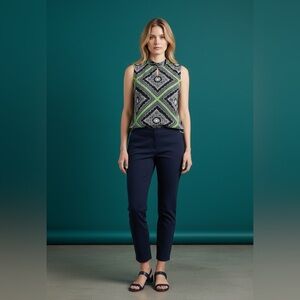 Tommy Hilfiger Navy and Green sleeveless top.
